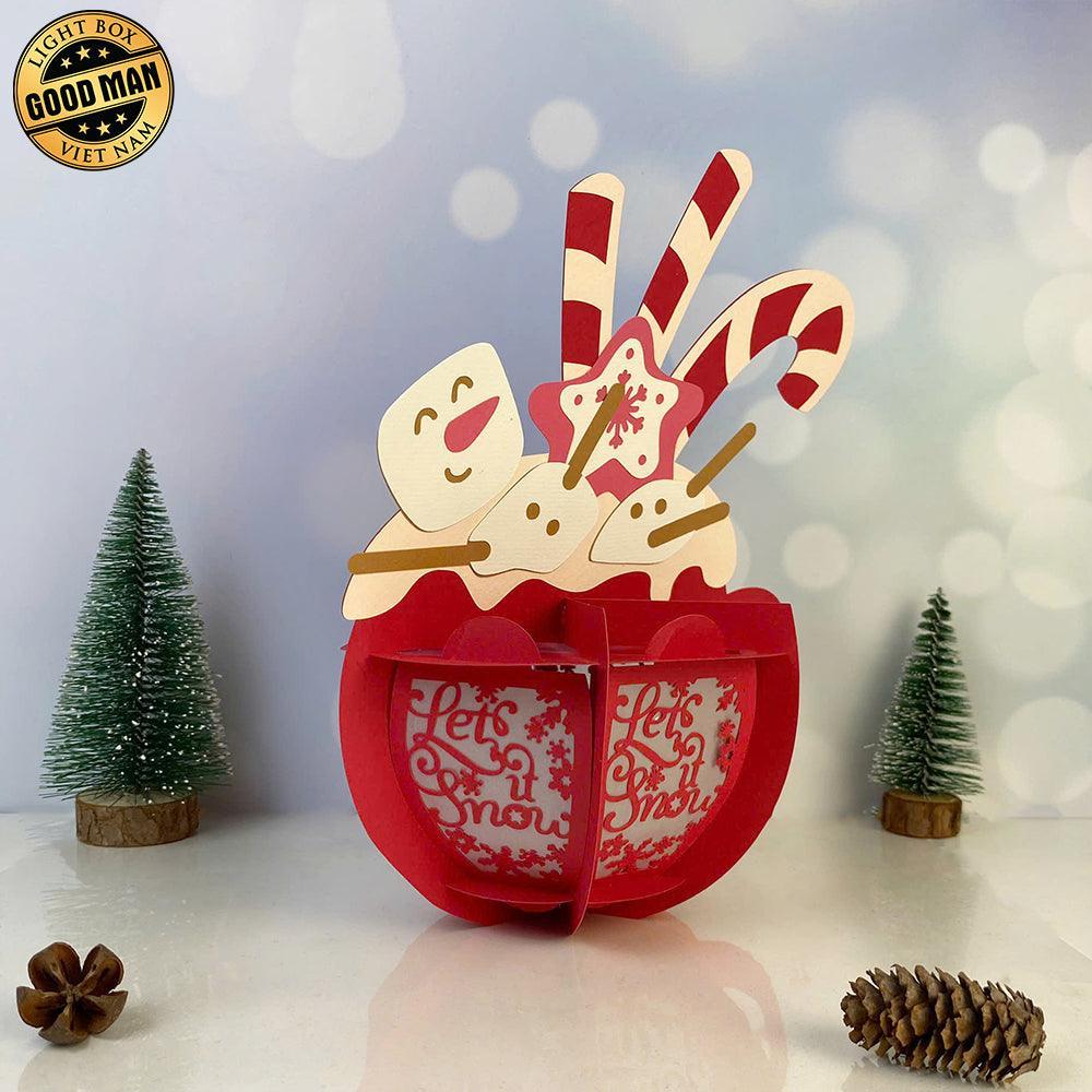 Snowman - Christmas Themed 3D Hot Cocoa Lantern File - Cricut File 1 - LightBoxGoodMan