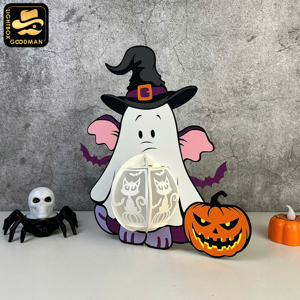 Heffalump Halloween - Winnie The Pooh Themed 3D Halloween Lantern File - Cricut File 1 - LightBoxGoodMan