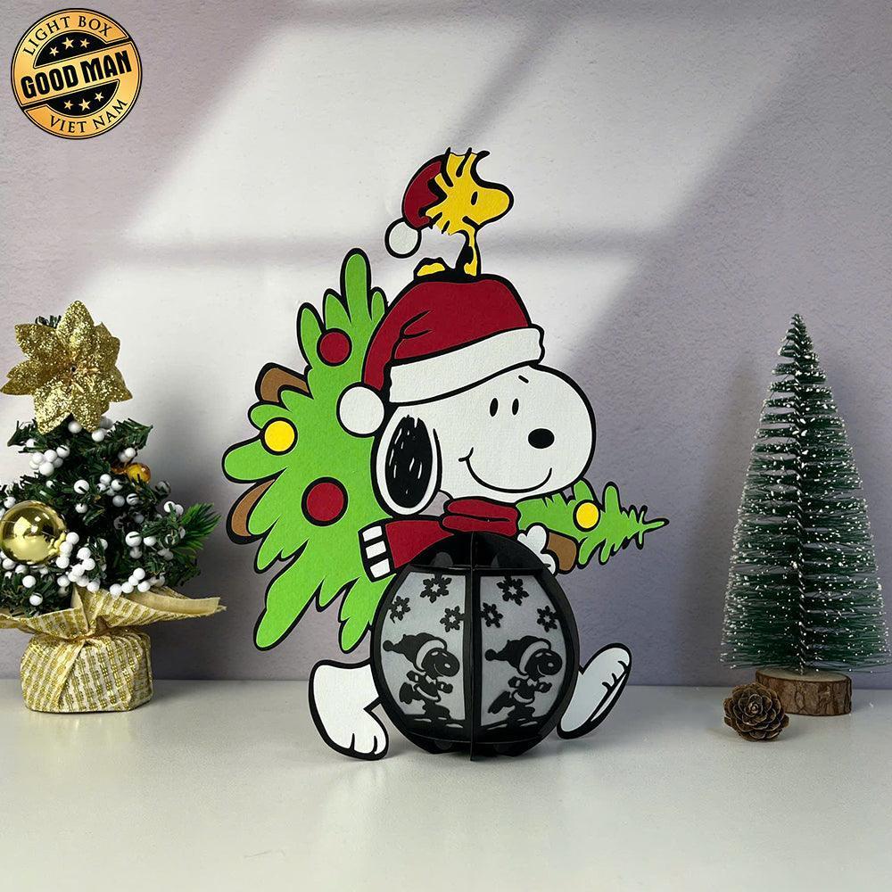 Snoopy Xmas - 3D Christmas Lantern File - Cricut File 2 - LightBoxGoodMan