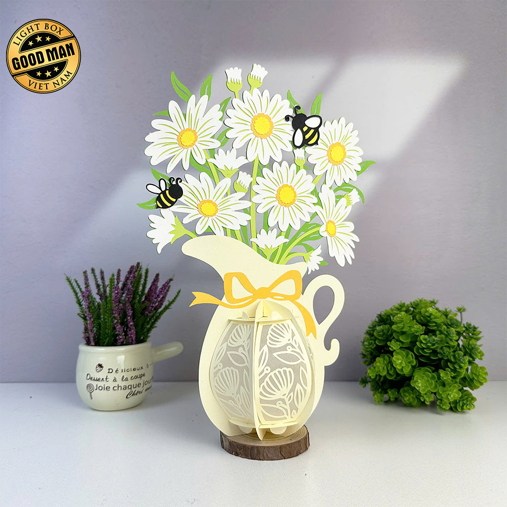 Daisy - 3D Flower Vase Lantern File - Cricut File 4 - LightBoxGoodMan