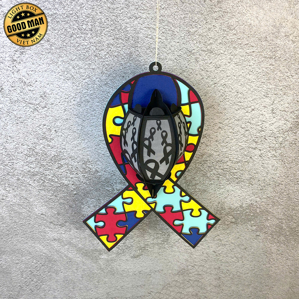 Autism - World Autism Awareness Day Themed 3D Lantern File - Cricut File 1 - LightBoxGoodMan