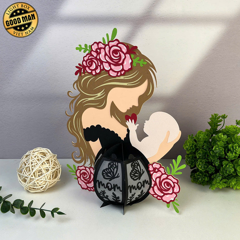 Mom and Son - Mother's Day Themed 3D Lantern File - Cricut File 1 - LightBoxGoodMan