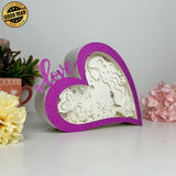 Pregnant Mother - Love Heart Papercut Lightbox File - 5,6x7,5" - Cricut File - LightBoxGoodMan