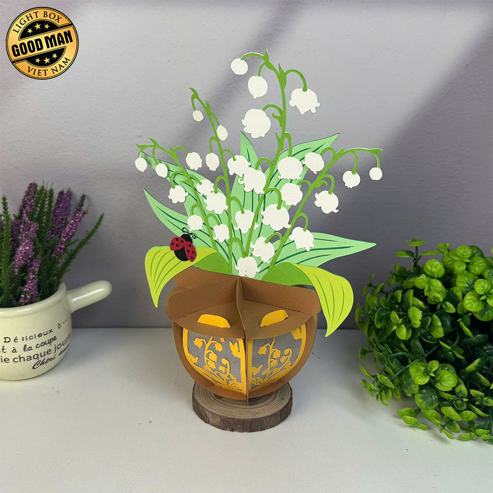 Lily Of The Valley - 3D Flower Pot Lantern File - Cricut File 1 - LightBoxGoodMan
