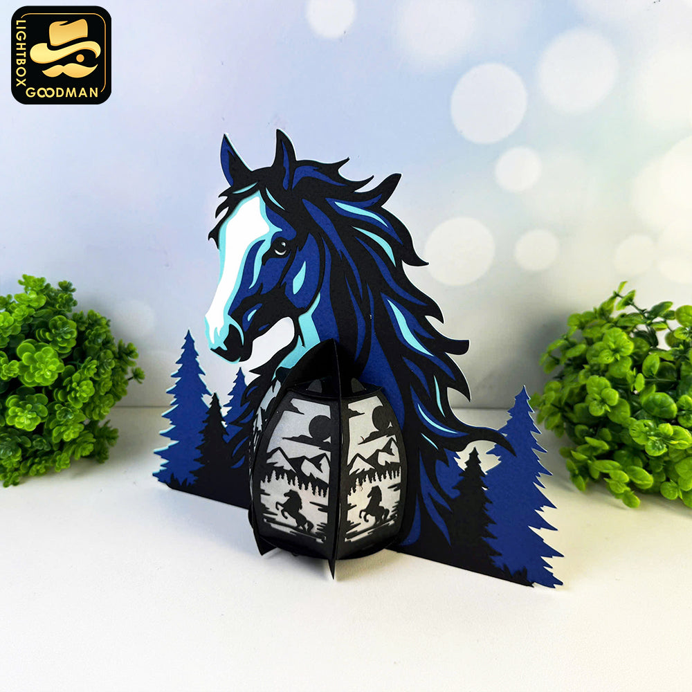 Horse 2 - 3D Animal Lantern File - Cricut File 1 - LightBoxGoodMan
