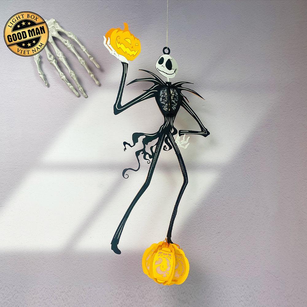 Jack Skellington - Halloween Themed 3D Lantern File - Cricut File Nightmare Lantern 3 - LightBoxGoodMan