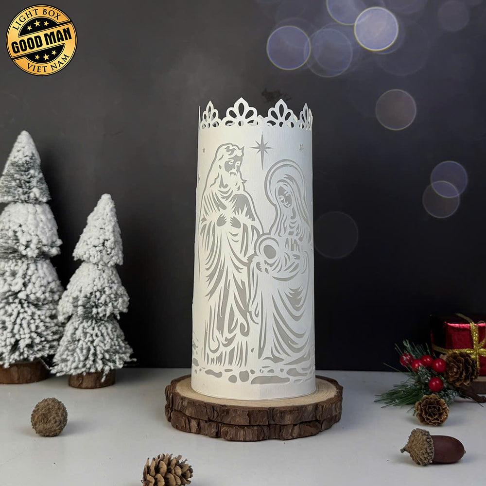 Nativity 2 - 3D Cylinder Papercut Lantern File - Cricut File 1 - LightBoxGoodMan