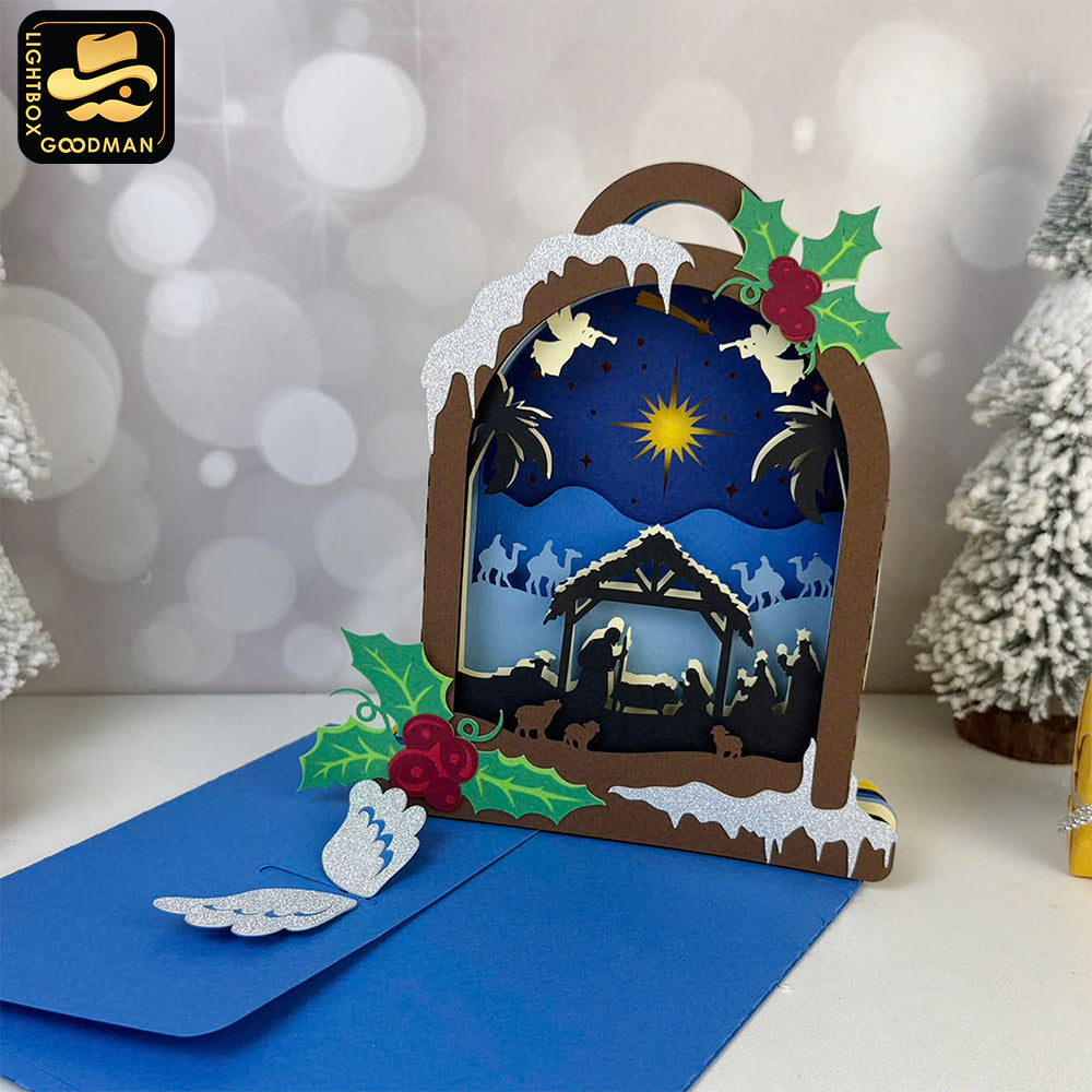 Bell Nativity - 3D Nativity Pop-up Card File - Cricut File 1 - LightBoxGoodMan
