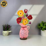 Poppy Mix Tulip - 3D Flower Vase Lantern File - Cricut File 4 - LightBoxGoodMan