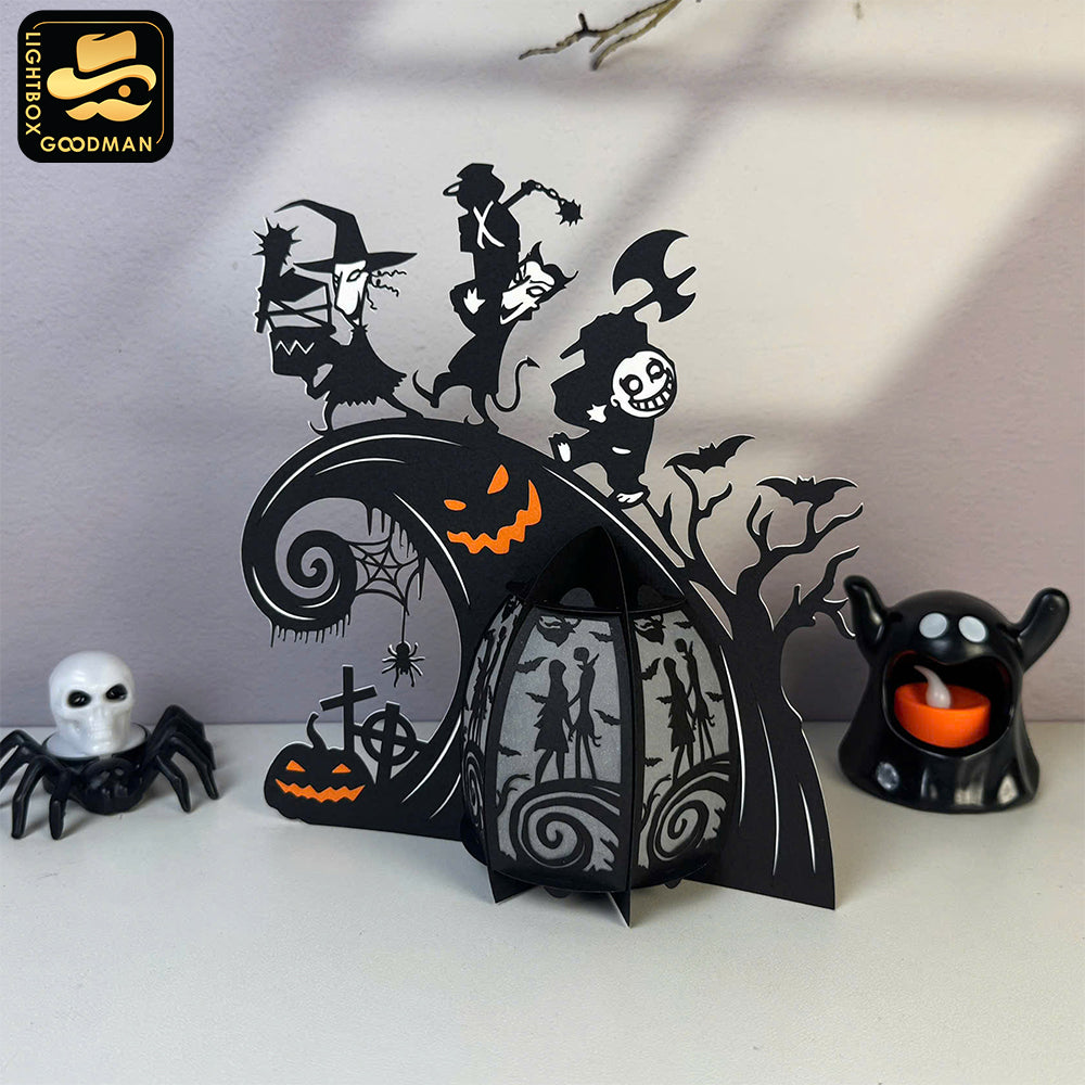 Nightmare Before Christmas - 3D Halloween Lantern File - Cricut File - LightBoxGoodMan