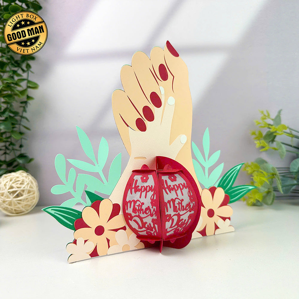 Hand In Hand - Mother's Day Themed 3D Lantern File - Cricut File 1 - LightBoxGoodMan