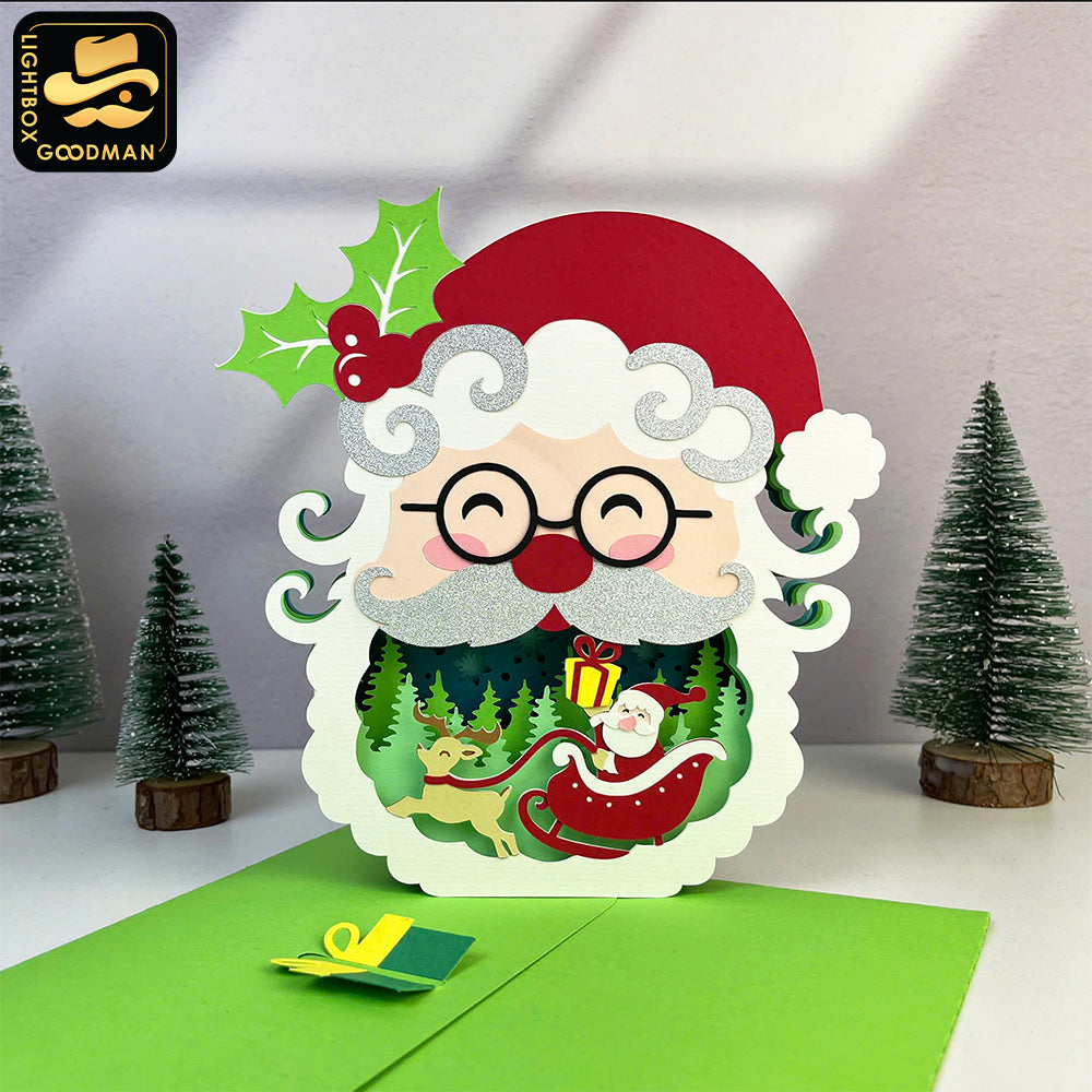 Santa - 3D Christmas Pop-up Card File - Cricut File 1 - LightBoxGoodMan