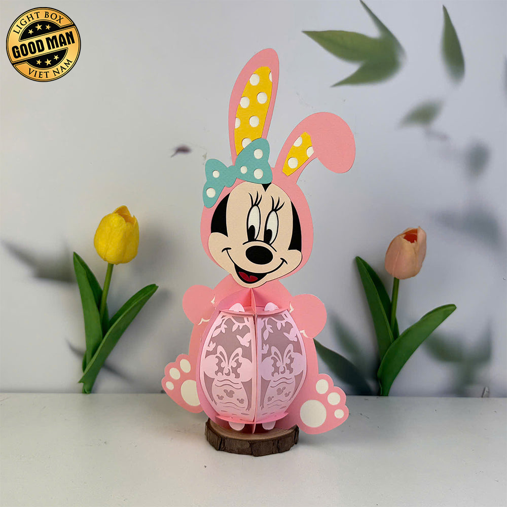 Minnie Easter - Easter Disney Mouse 3D Lantern File - Cricut File - LightBoxGoodMan