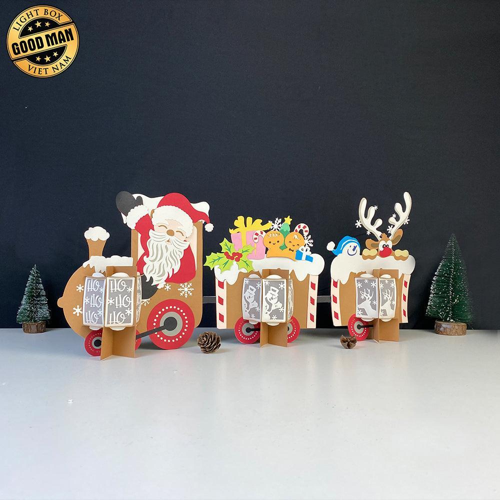 Christmas Train - 3D Christmas Lantern File - Cricut File 1 - LightBoxGoodMa