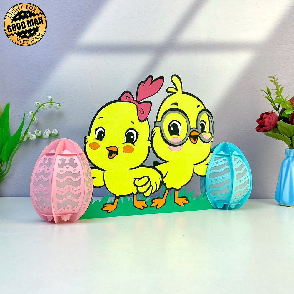 Chicken Easter - Easter Chick 3D Lantern File - Cricut File 2 - LightBoxGoodMan