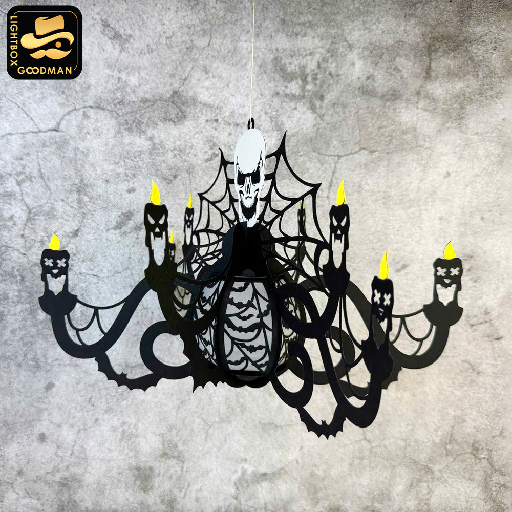 Halloween Chandelier 2 - 3D Halloween Candles Lantern File - Cricut File - LightBoxGoodMan
