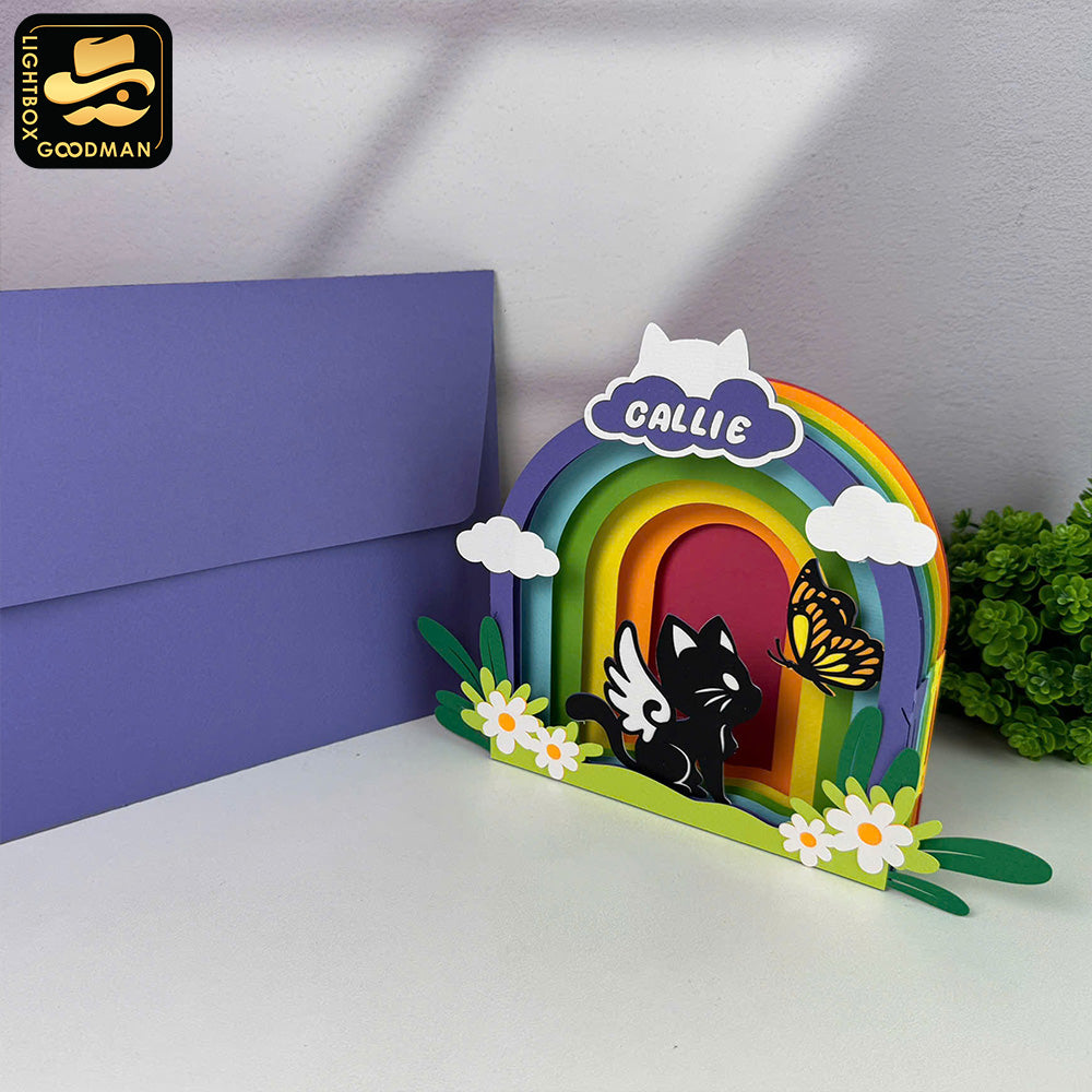 Custom Memorial Pet Cat - 3D Memorial Pop-up Card File - Cricut File 1 - LightBoxGoodMan