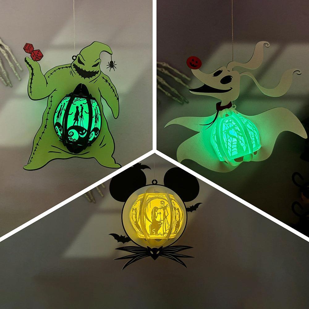 Pack 3 Different Lantern Patterns 6 - Halloween Themed 3D Lantern File - Cricut File - LightBoxGoodMan