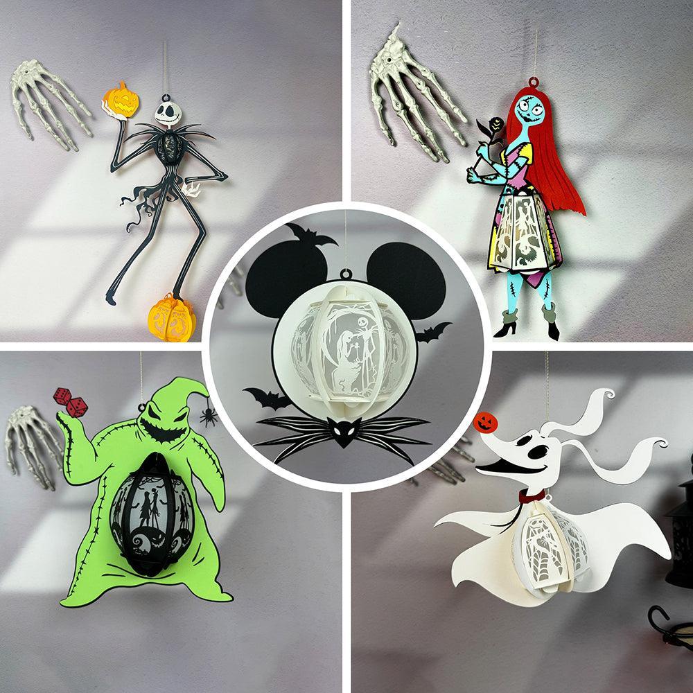 Pack 5 Different Lantern Patterns 1 - Halloween Themed 3D Lantern File - Cricut File - LightBoxGoodMan