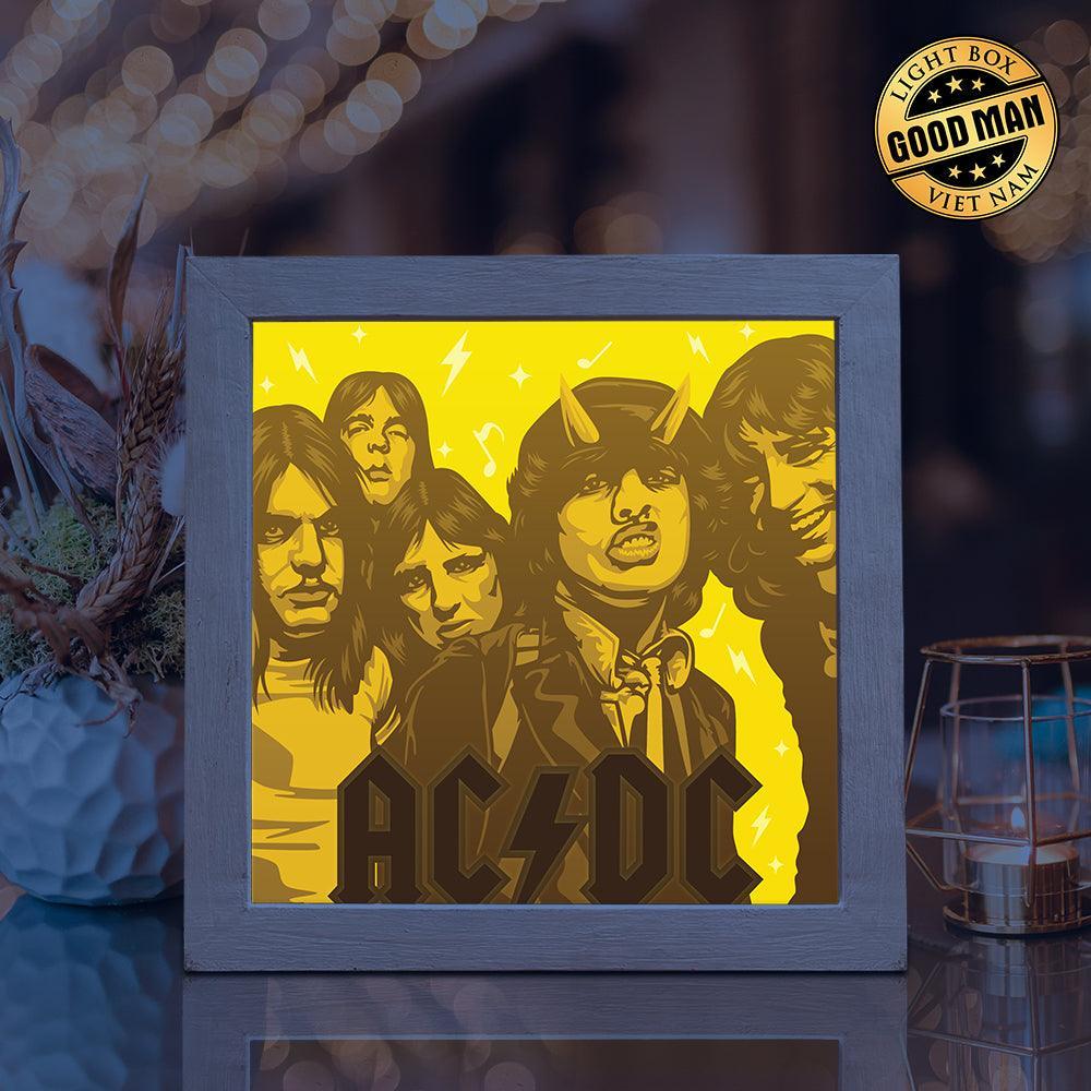 AC/DC – Paper Cut Light Box File - Cricut File - 20x20cm - LightBoxGoodMan - LightboxGoodman