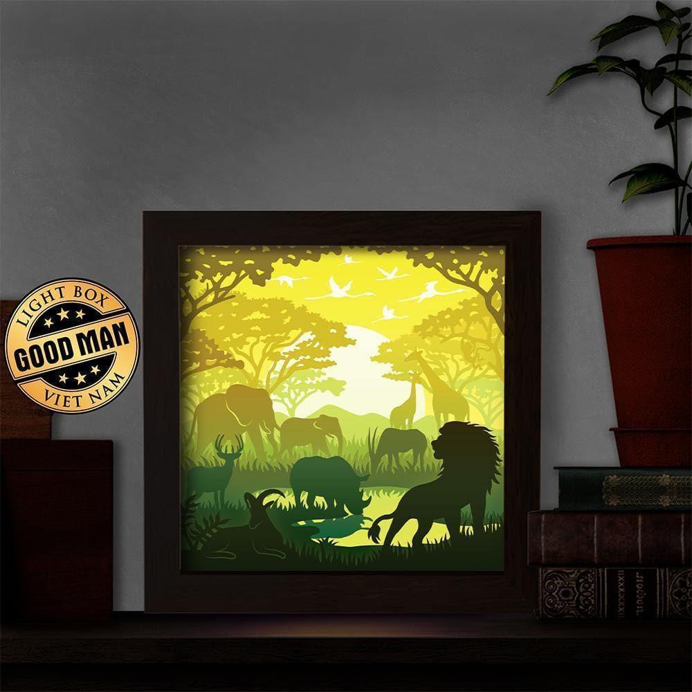Africa Landscape 2 – Paper Cut Light Box File - Cricut File - 8x8 inches - LightBoxGoodMan - LightboxGoodman