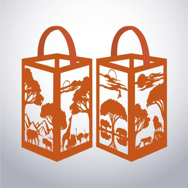 Africa Landscape - Paper Cut Lantern File - Cricut File - 10x16cm - LightBoxGoodMan - LightboxGoodman