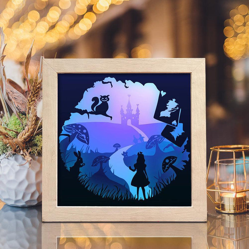 Alice 1 - Paper Cut Light Box File - Cricut File - 8x8 inches - LightBoxGoodMan - LightboxGoodman