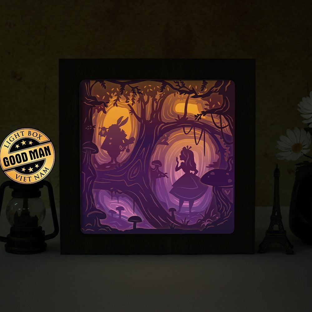 Alice in Wonderland - Paper Cut Light Box File - Cricut File - 8x8 inches - LightBoxGoodMan - LightboxGoodman