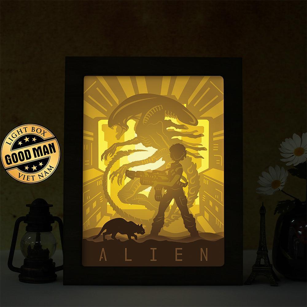 Alien – Paper Cut Light Box File - Cricut File - 20x26cm - LightBoxGoodMan - LightboxGoodman