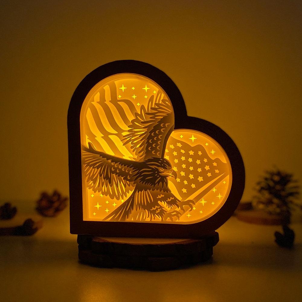 American Eagle - Heart Papercut Lightbox File - 6,2x6,4" - Cricut File - LightBoxGoodMan - LightboxGoodman