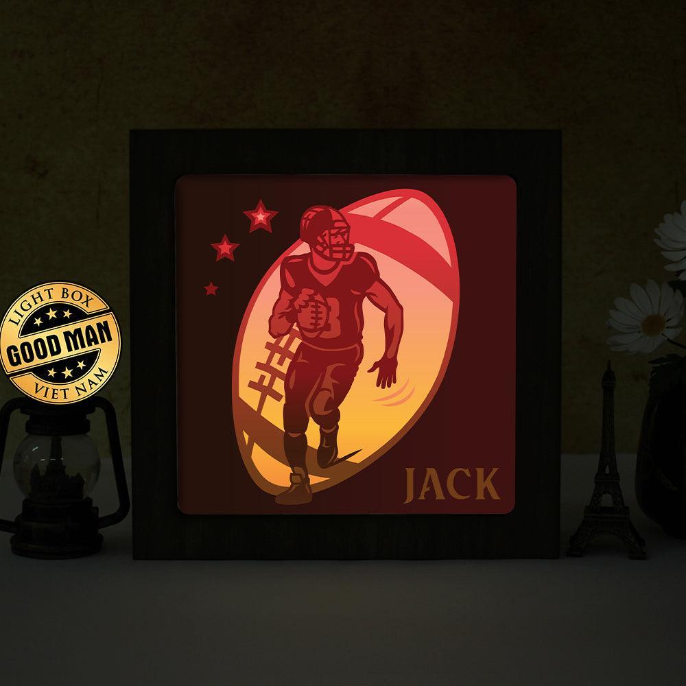 American Football 3 – Paper Cut Light Box File - Cricut File - 20x20cm - LightBoxGoodMan - LightboxGoodman