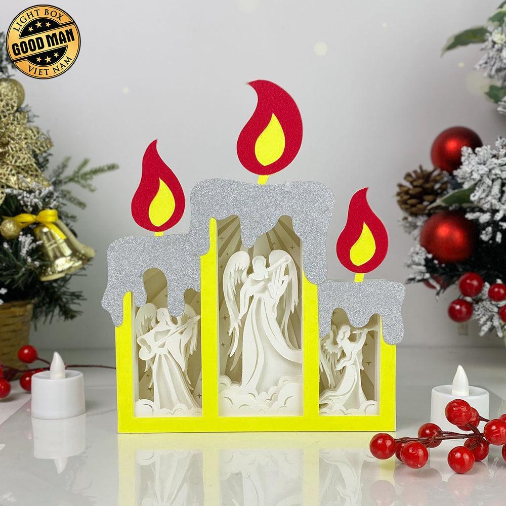 Angel - Paper Cut Candle Light Box File - Cricut File - 8,6x7 inches - LightBoxGoodMan - LightboxGoodman