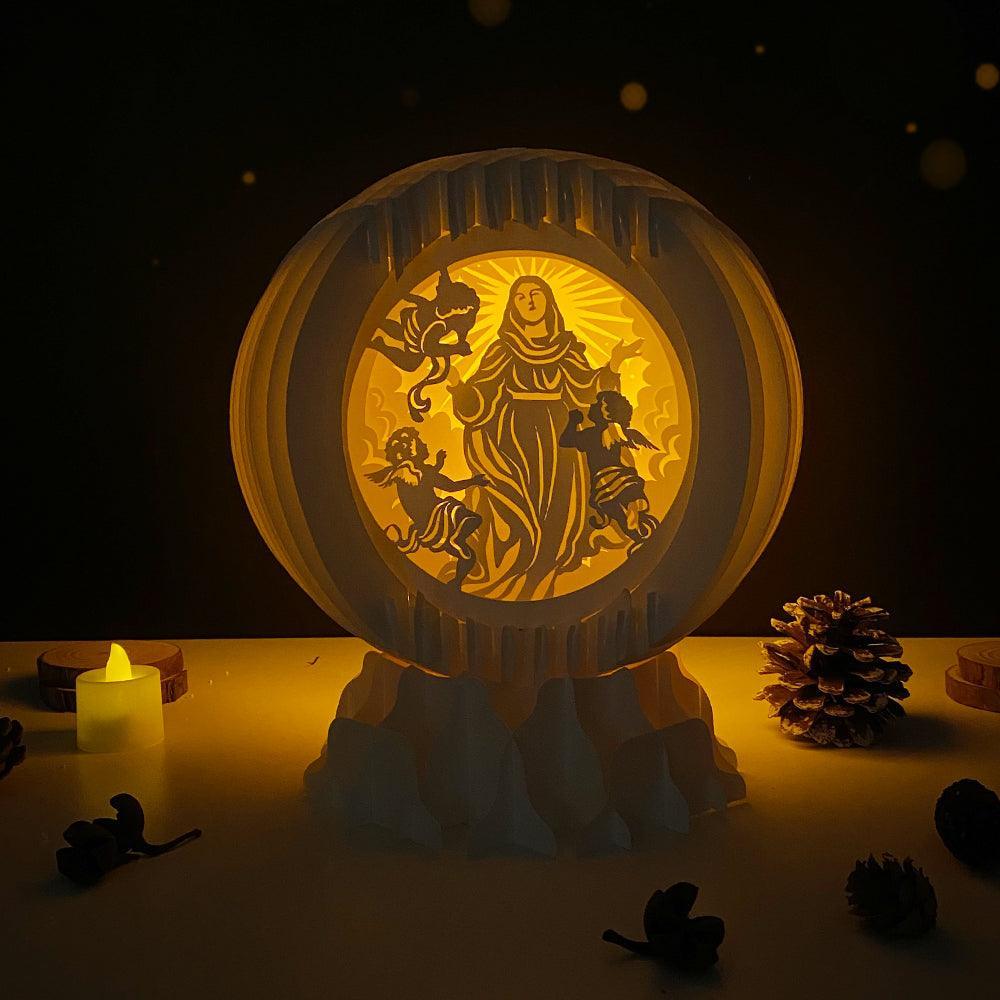 Assumpsion of Mary - 3D Pop-up Light Box Globe File - Cricut File - LightBoxGoodMan - LightboxGoodman