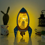 Astronaut 2 - Rocket Papercut Lightbox File - 8.8x5.4" - Cricut File - LightBoxGoodMan - LightboxGoodman