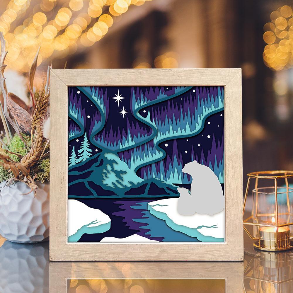 Aurora Borealis 4 – Paper Cut Light Box File - Cricut File - 8x8 inches - LightBoxGoodMan - LightboxGoodman