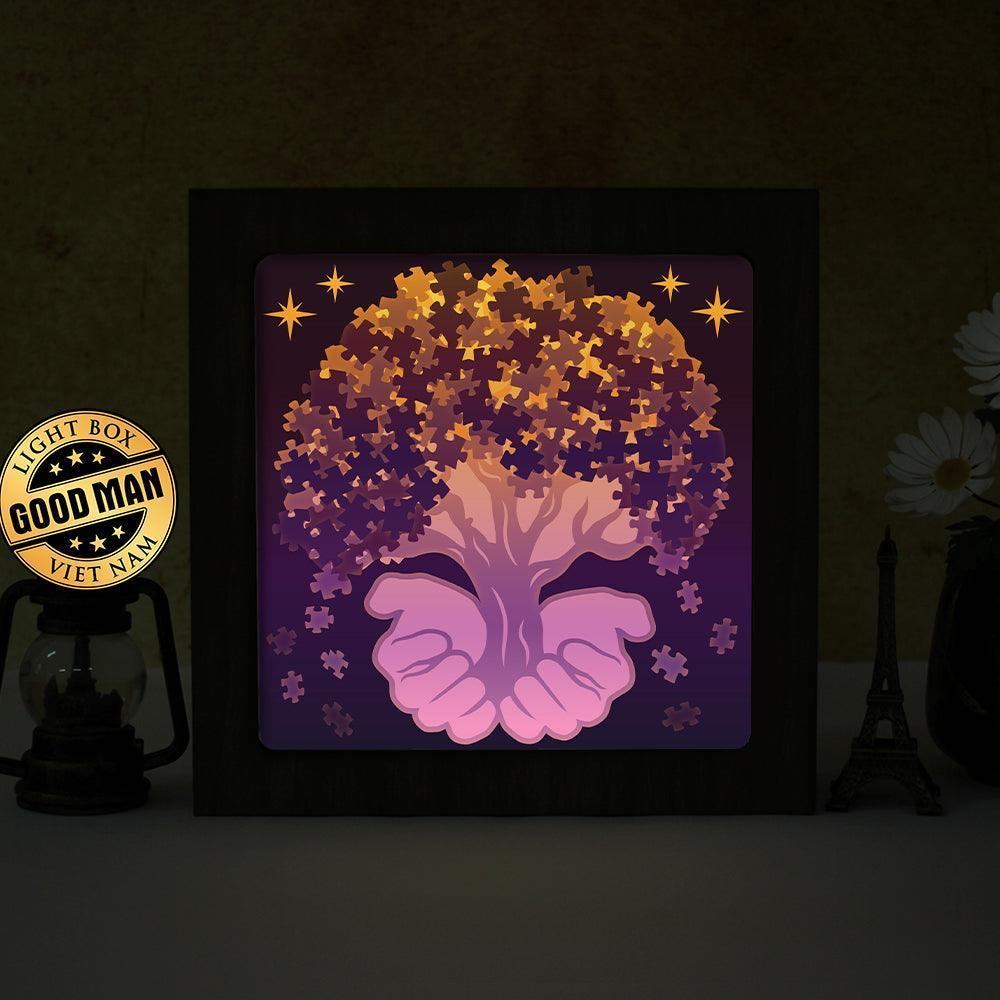 Autism 2 – Paper Cut Light Box File - Cricut File - 20x20cm - LightBoxGoodMan - LightboxGoodman