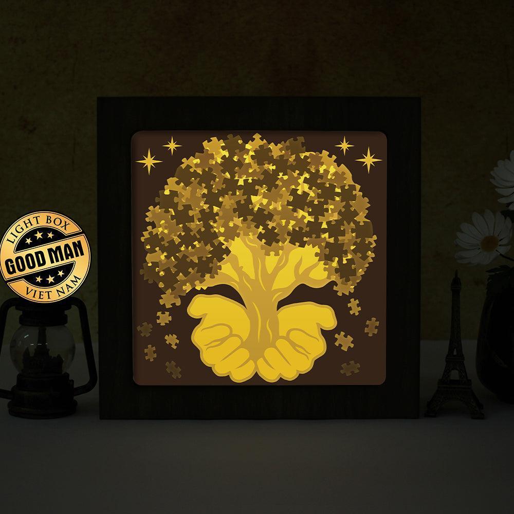 Autism 2 – Paper Cut Light Box File - Cricut File - 20x20cm - LightBoxGoodMan - LightboxGoodman