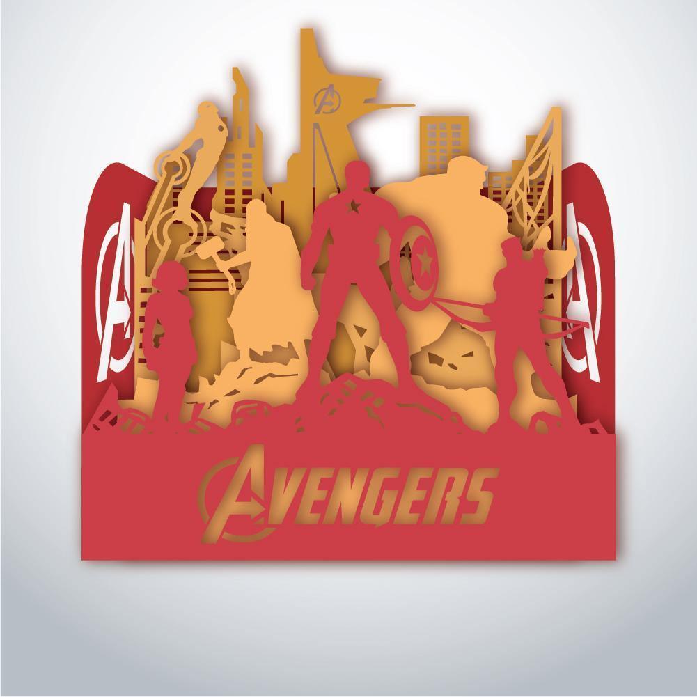 Avenger - Paper Cut Mini-Showcase File - Cricut File - 10x12cm - LightBoxGoodMan - LightboxGoodman