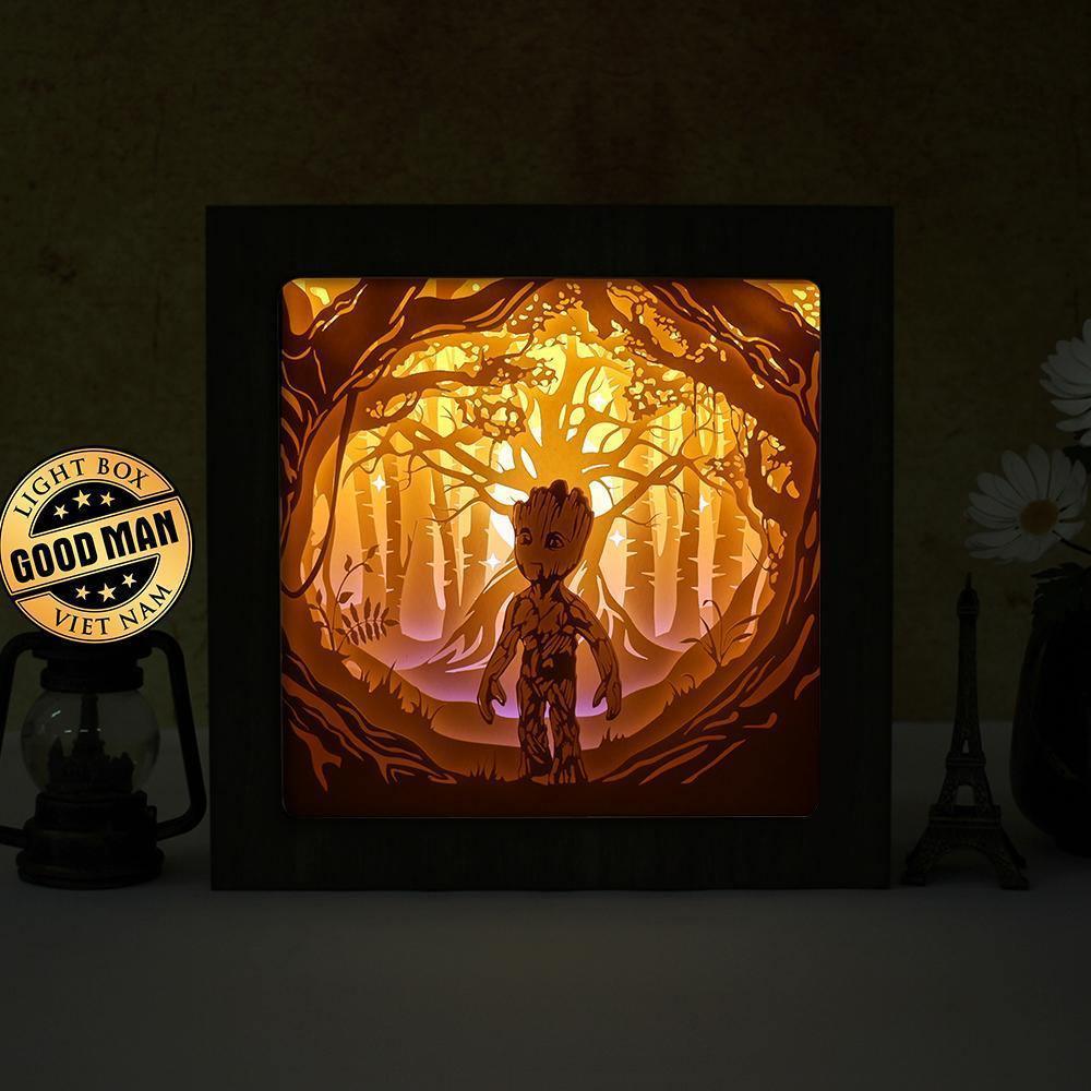 Baby Groot 1 - Paper Cut Light Box File - Cricut File - 8x8 inches - LightBoxGoodMan - LightboxGoodman