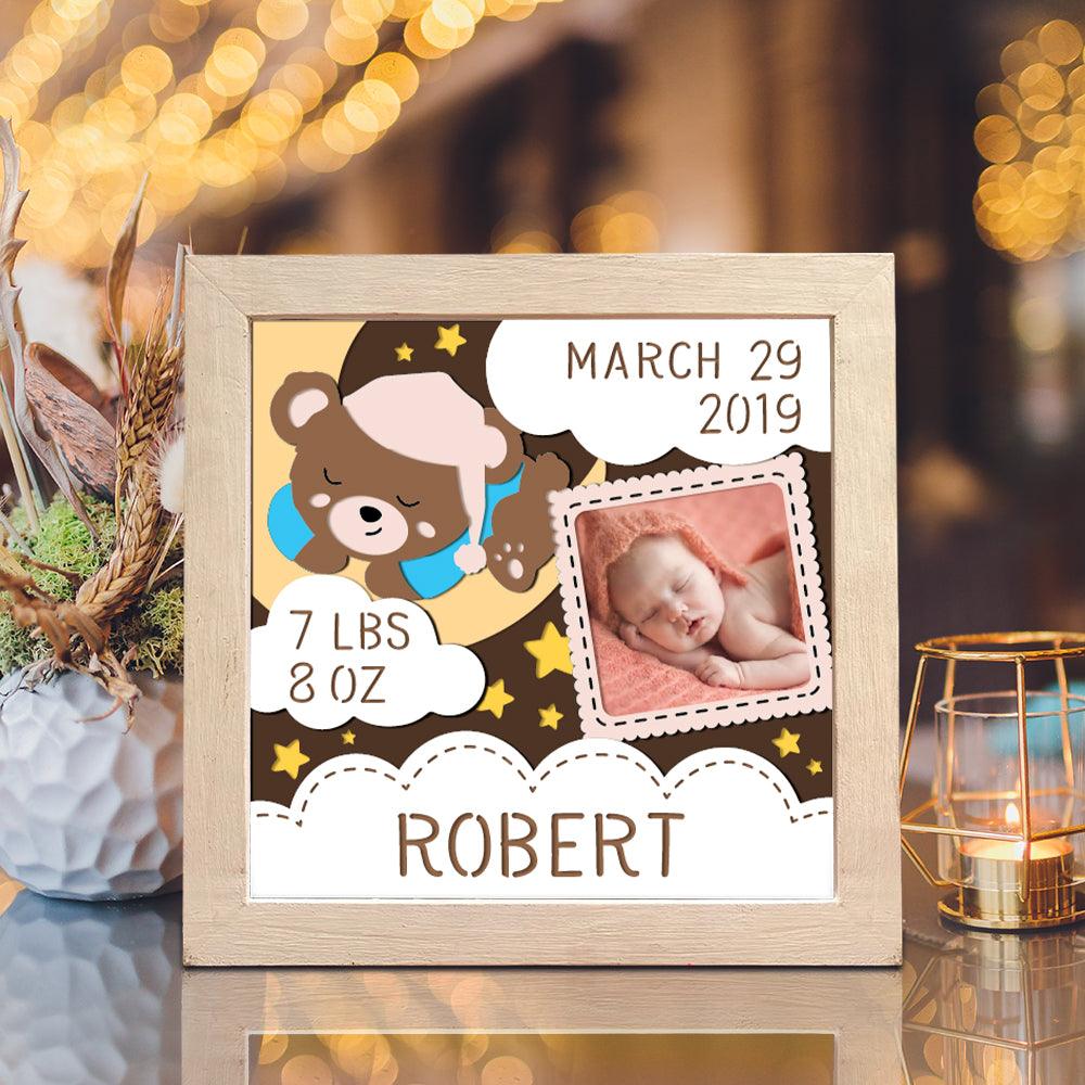 Baby Stats 4 – Personalized Papercut Lightbox File - 8x8" - Cricut File - LightBoxGoodMan - LightboxGoodman