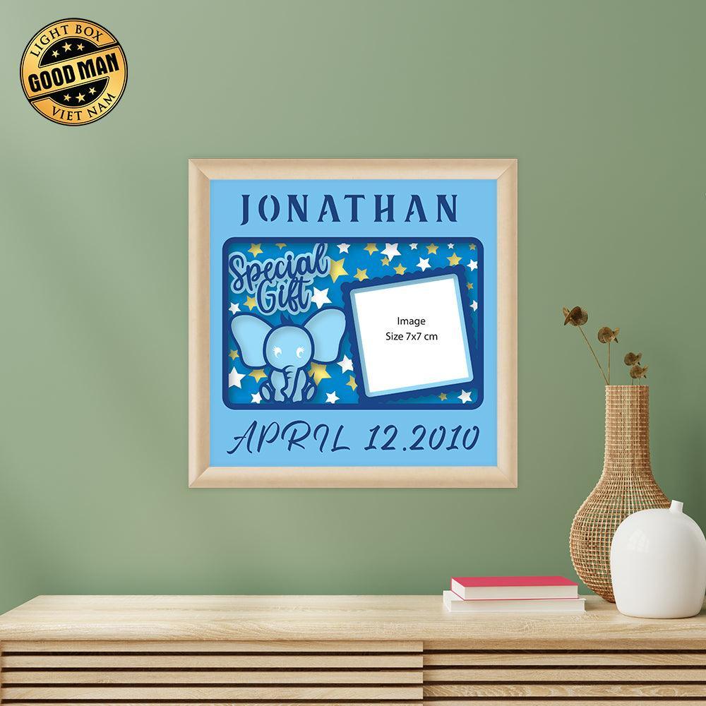 Baby Stats – Personalized Papercut Lightbox File - 8x8" - Cricut File - LightBoxGoodMan - LightboxGoodman