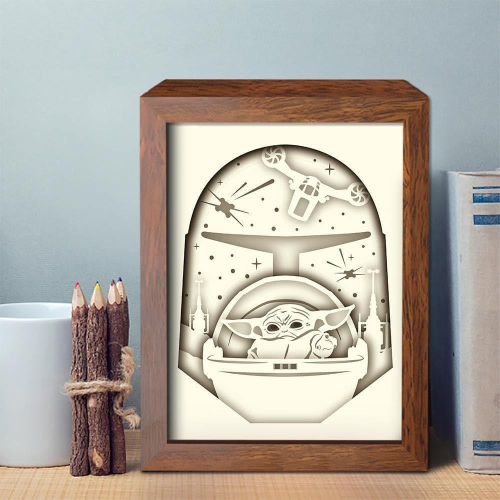 Baby Yoda 1 - Paper Cut Light Box File - Cricut File - 8x10 inches - LightBoxGoodMan - LightboxGoodman