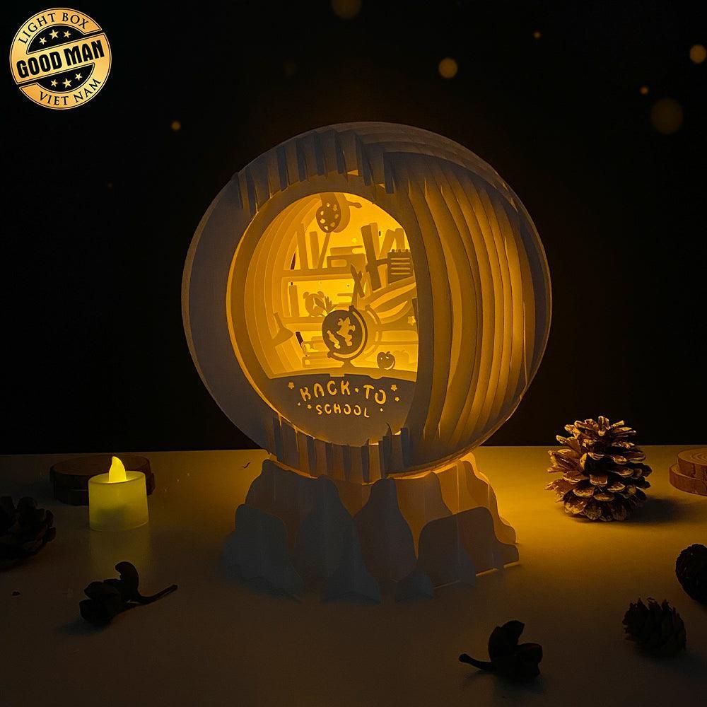 Back To School - 3D Pop-up Light Box Globe File - Cricut File - LightBoxGoodMan - LightboxGoodman