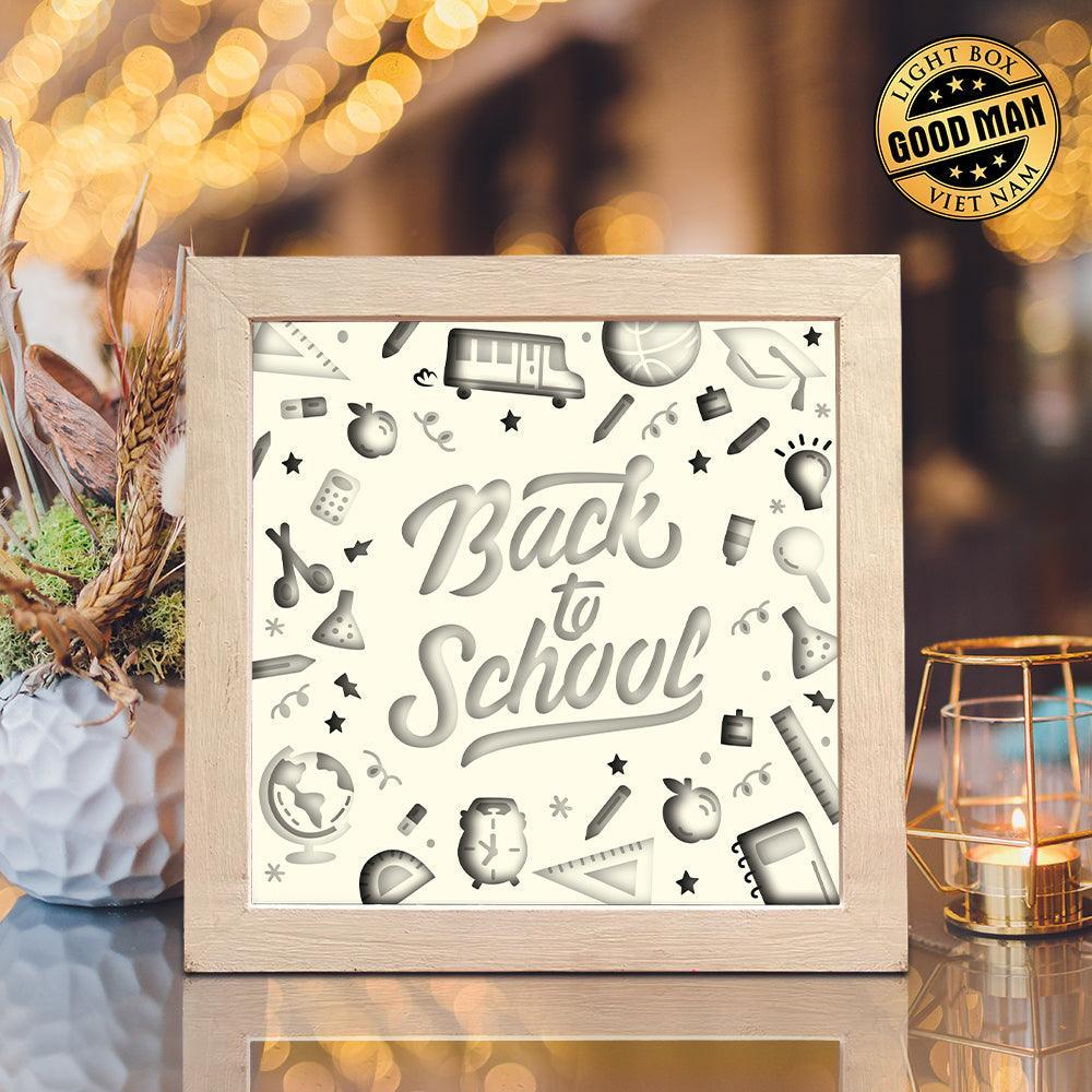 Back To School 6 – Paper Cut Light Box File - Cricut File - 20x20cm - LightBoxGoodMan - LightboxGoodman