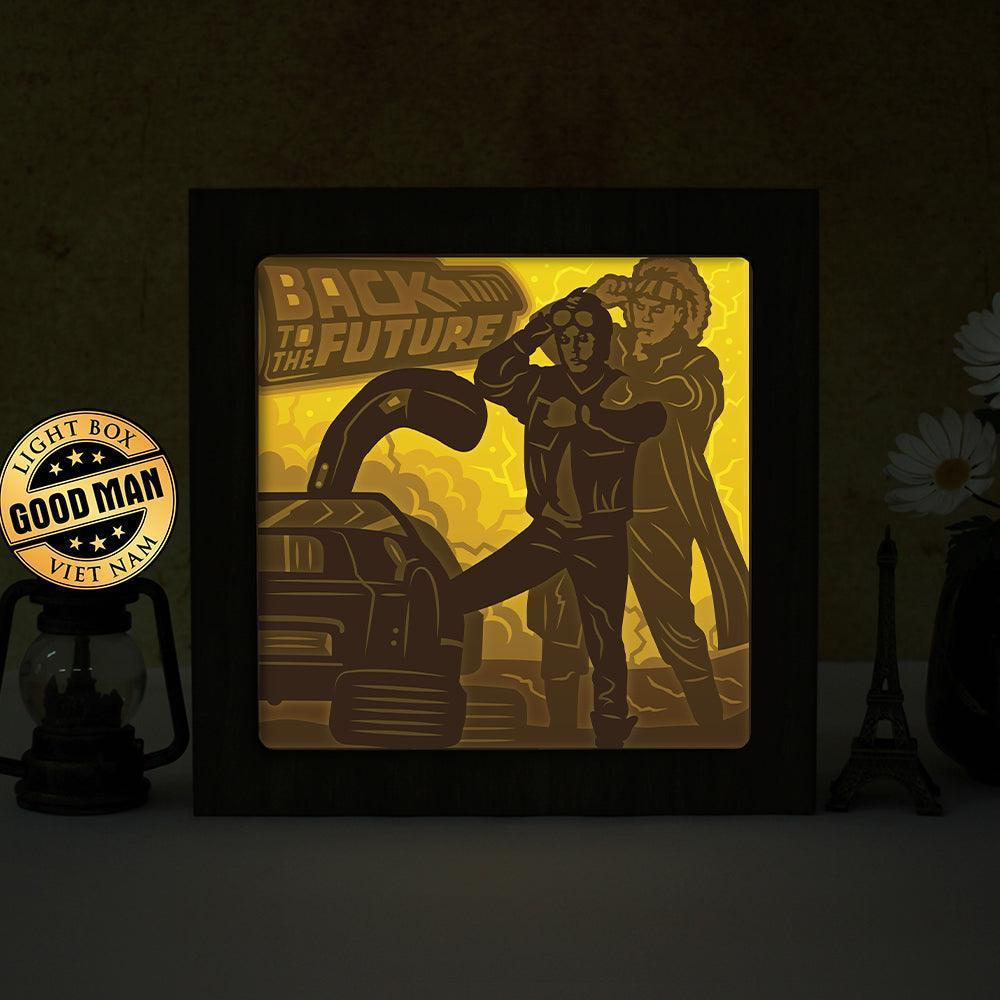 Back to the Future - Paper Cut Light Box File - Cricut File - 8x8 inches - LightBoxGoodMan - LightboxGoodman