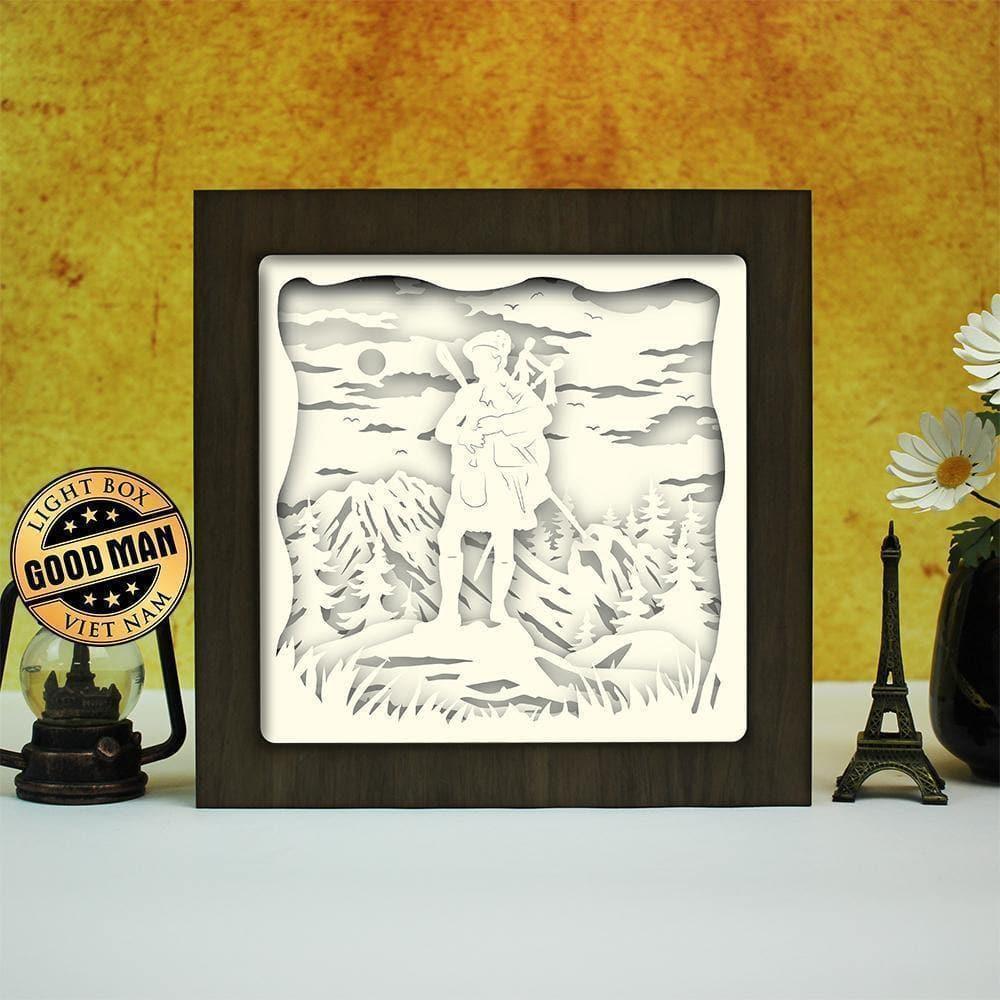 Bagpiper Player – Paper Cut Light Box File - Cricut File - 20x20cm - LightBoxGoodMan - LightboxGoodman