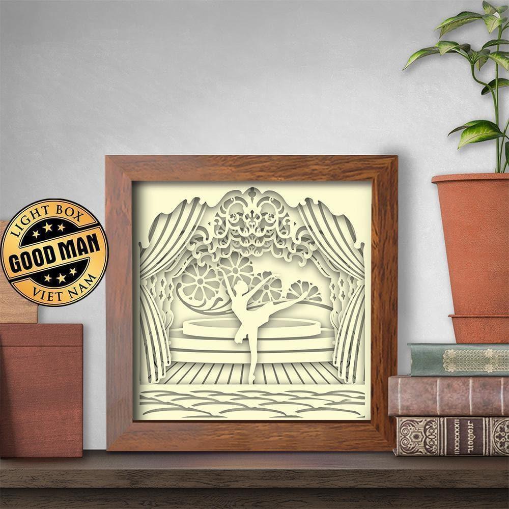 Ballet 1 Square – Paper Cut Light Box File - Cricut File - 20x20cm - LightBoxGoodMan - LightboxGoodman