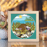 Beach Bicycle – Paper Cut Light Box File - Cricut File - 8x8 inches - LightBoxGoodMan