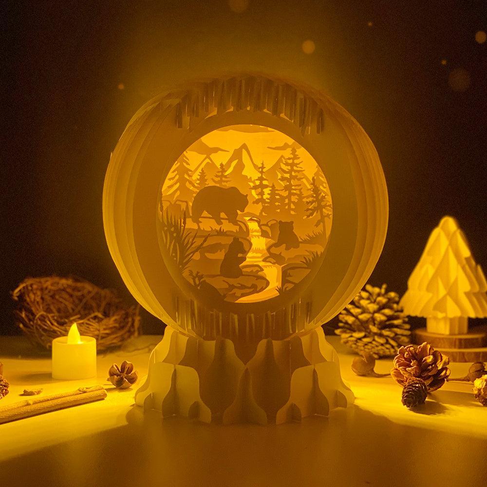 Bear 1 - 3D Pop-up Light Box Globe File - Cricut File - LightBoxGoodMan - LightboxGoodman