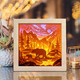 Bear In The Forest – Paper Cut Light Box File - Cricut File - 8x8 inches - LightBoxGoodMan